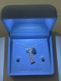 Danecraft silver cubic zirconia mom pendant necklace set
