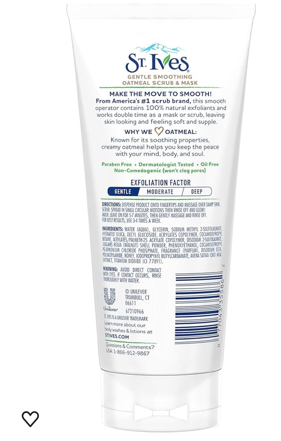 St. Ives Gentle Smoothing oatmeal scrub and mask