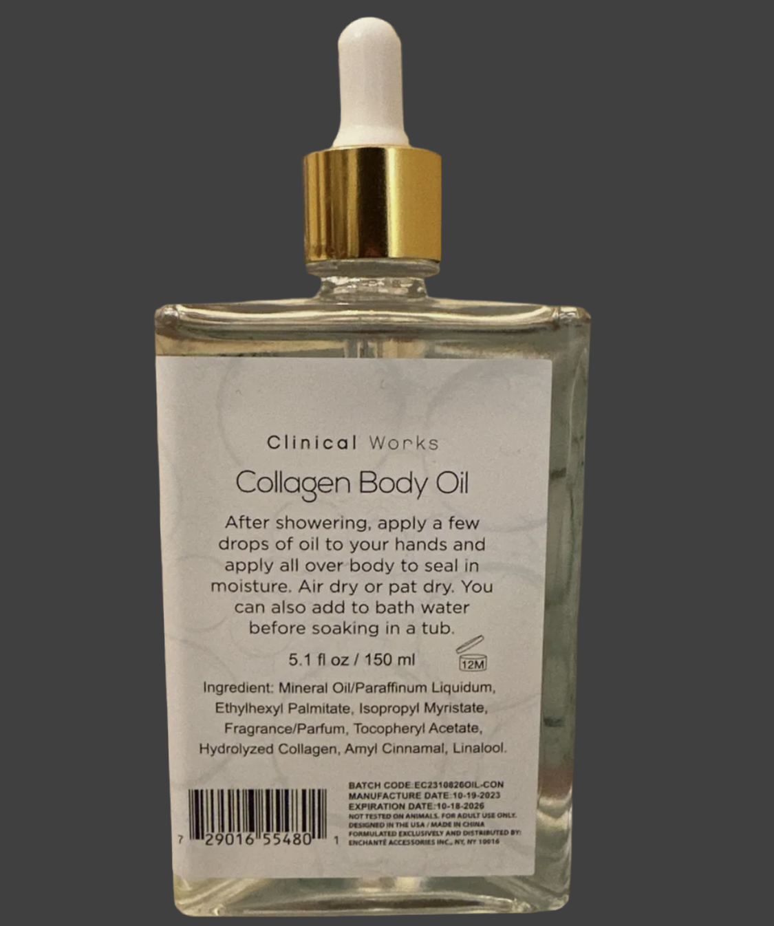 Clinical Works Collagen Body Oil . Moisturizing and illuminating.