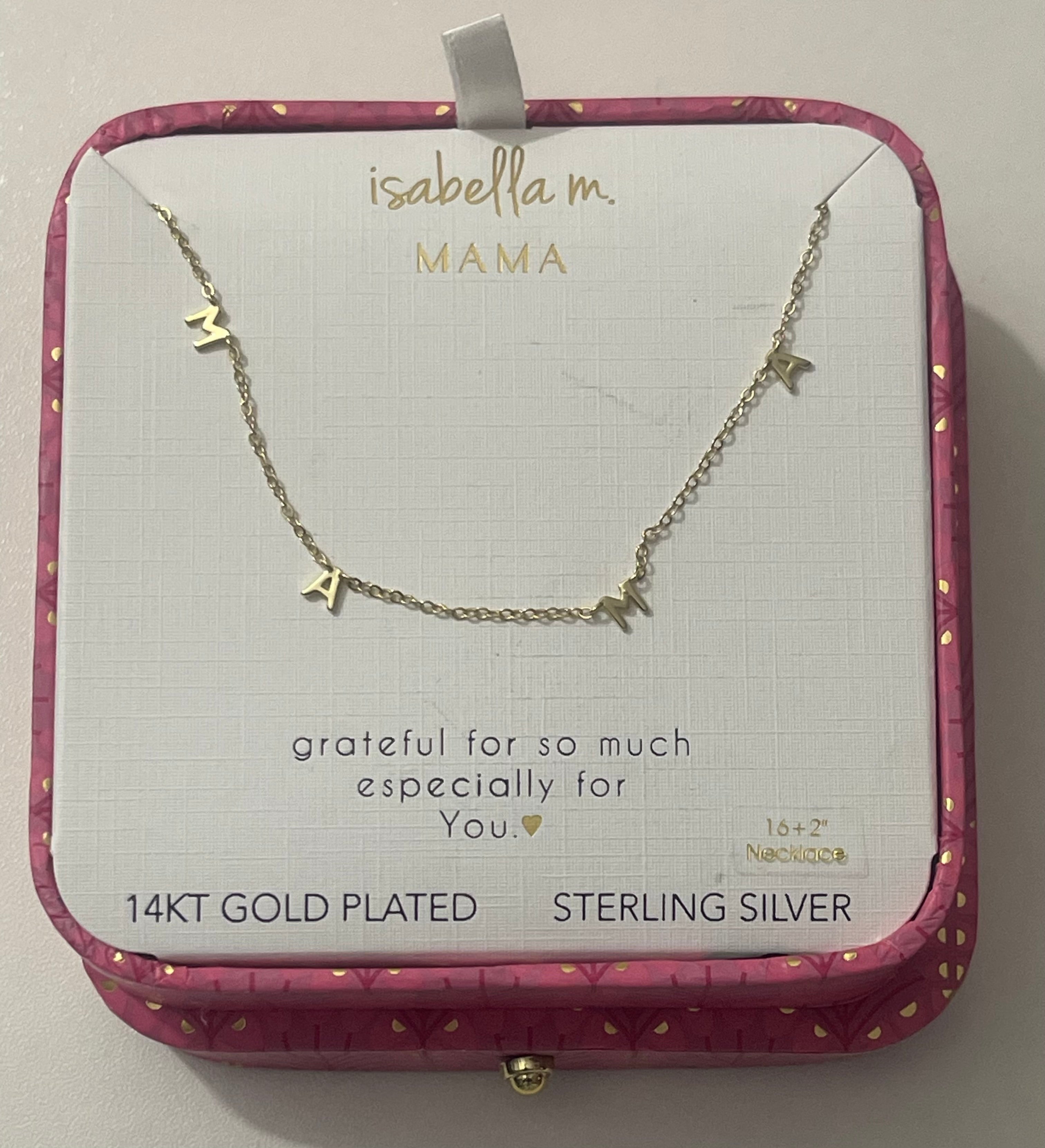 Isabella m gold Mama pendant in chain