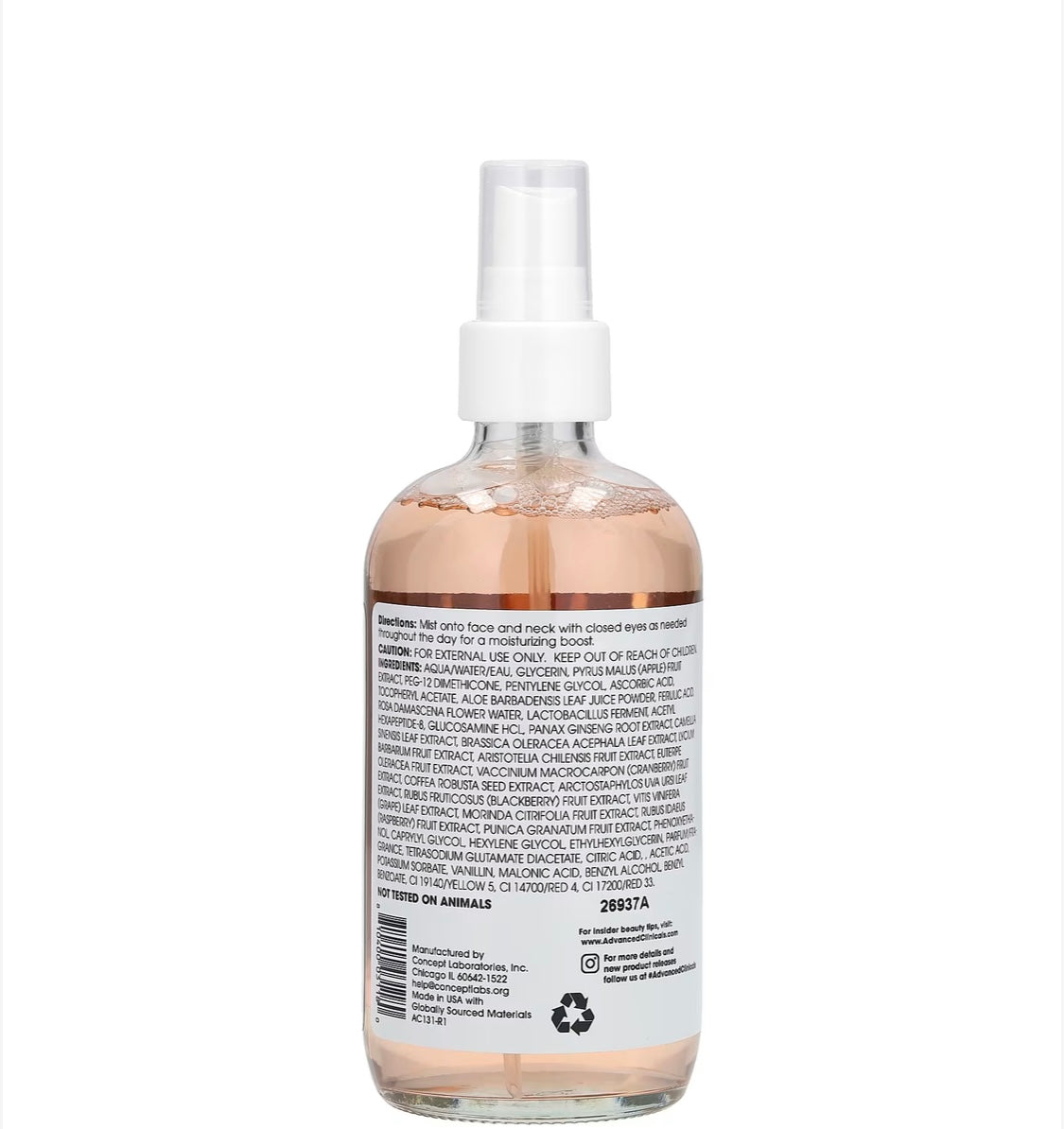 Advanced Clinicals Vitamin C + Ferulic Acid Antioxidant Glow Facial Mist
