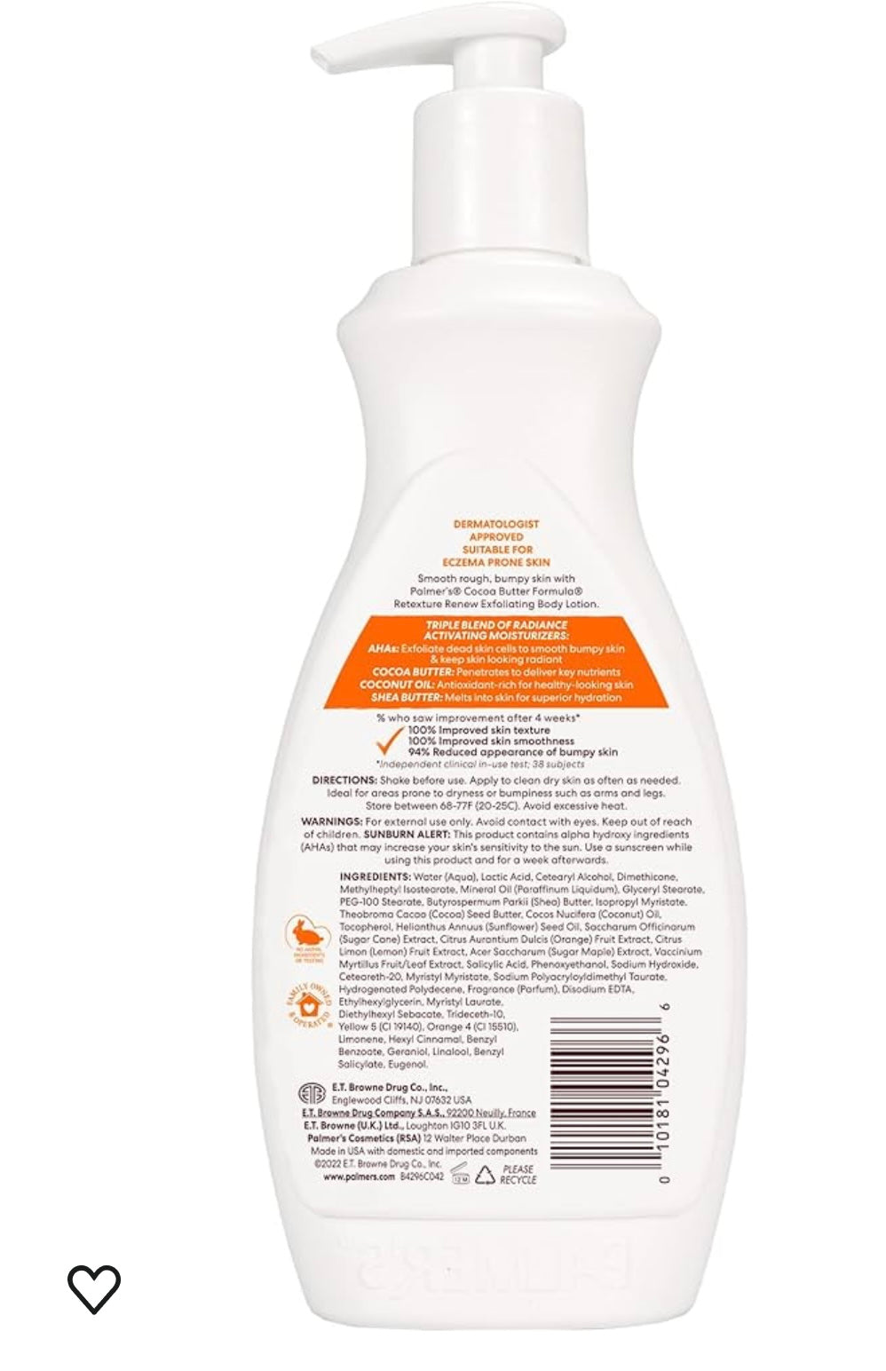 Palmer’s cocoa butter formula with vitamin E smooth radiant Exfoliating body lotion