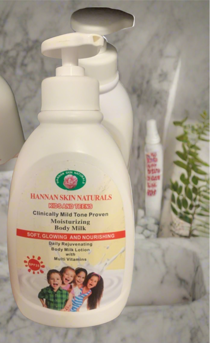 HANNAN SKIN NATURALS KIDS AND TEENS MOISTURIZING BODY MILK