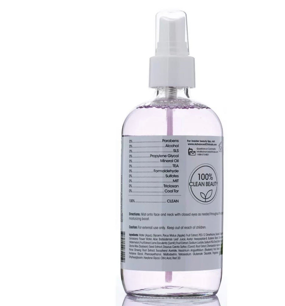 Advanced Clinicals Collagen + Rosewater Plump and glow facial mist